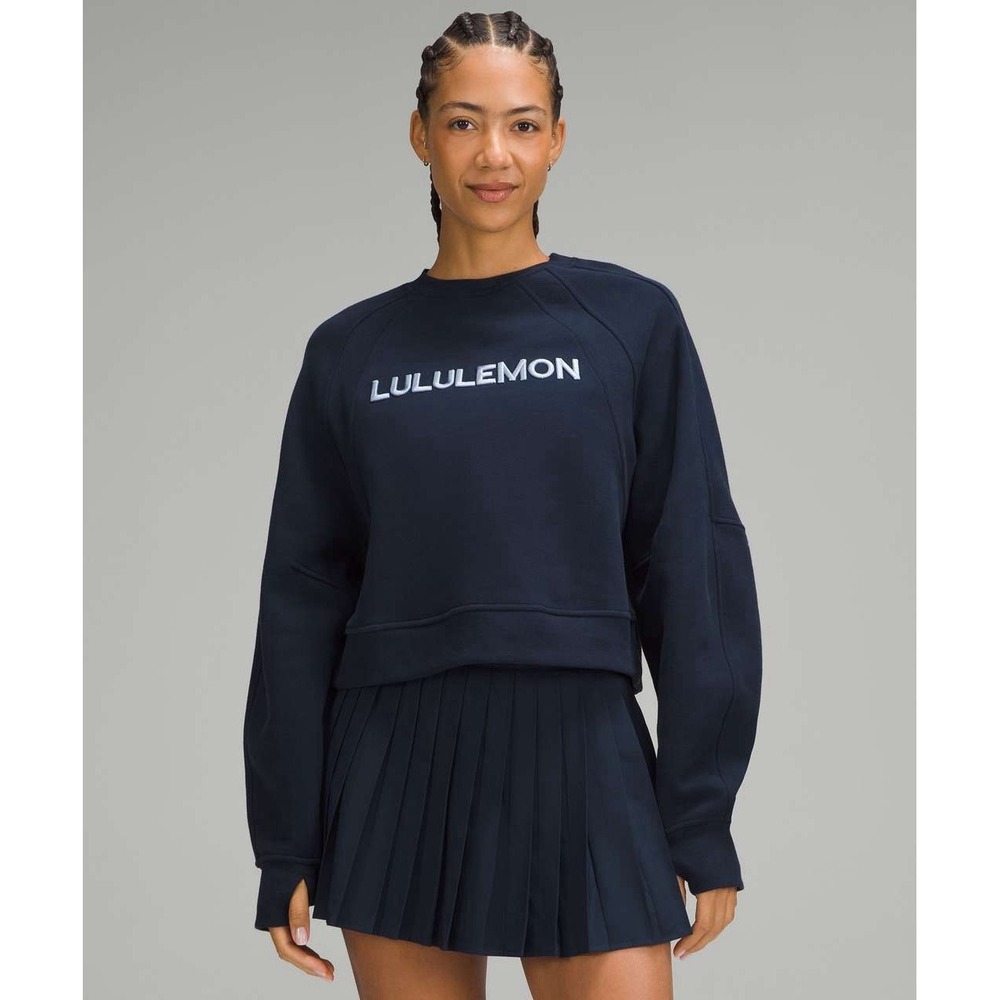 NWT Lululemon Scuba Oversized Pullover *Wordmark True Navy XS/S Retail $118